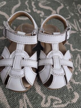 Stride Rite White Leather Fisherman Sandals for Kids Size 5W Toddlee